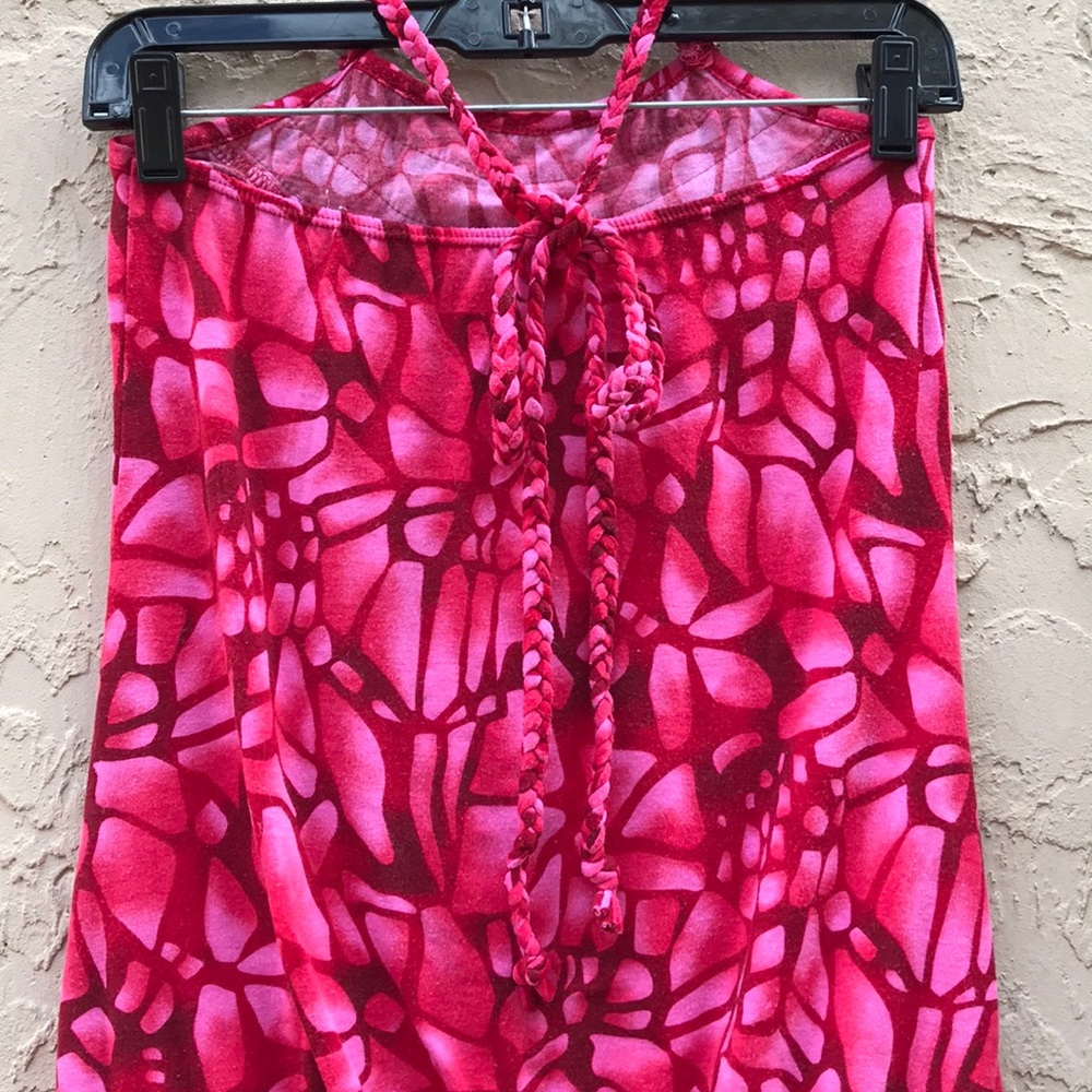 🌺 Cute Max Red Ruffle Neck Halter Top - Picture 5 of 6